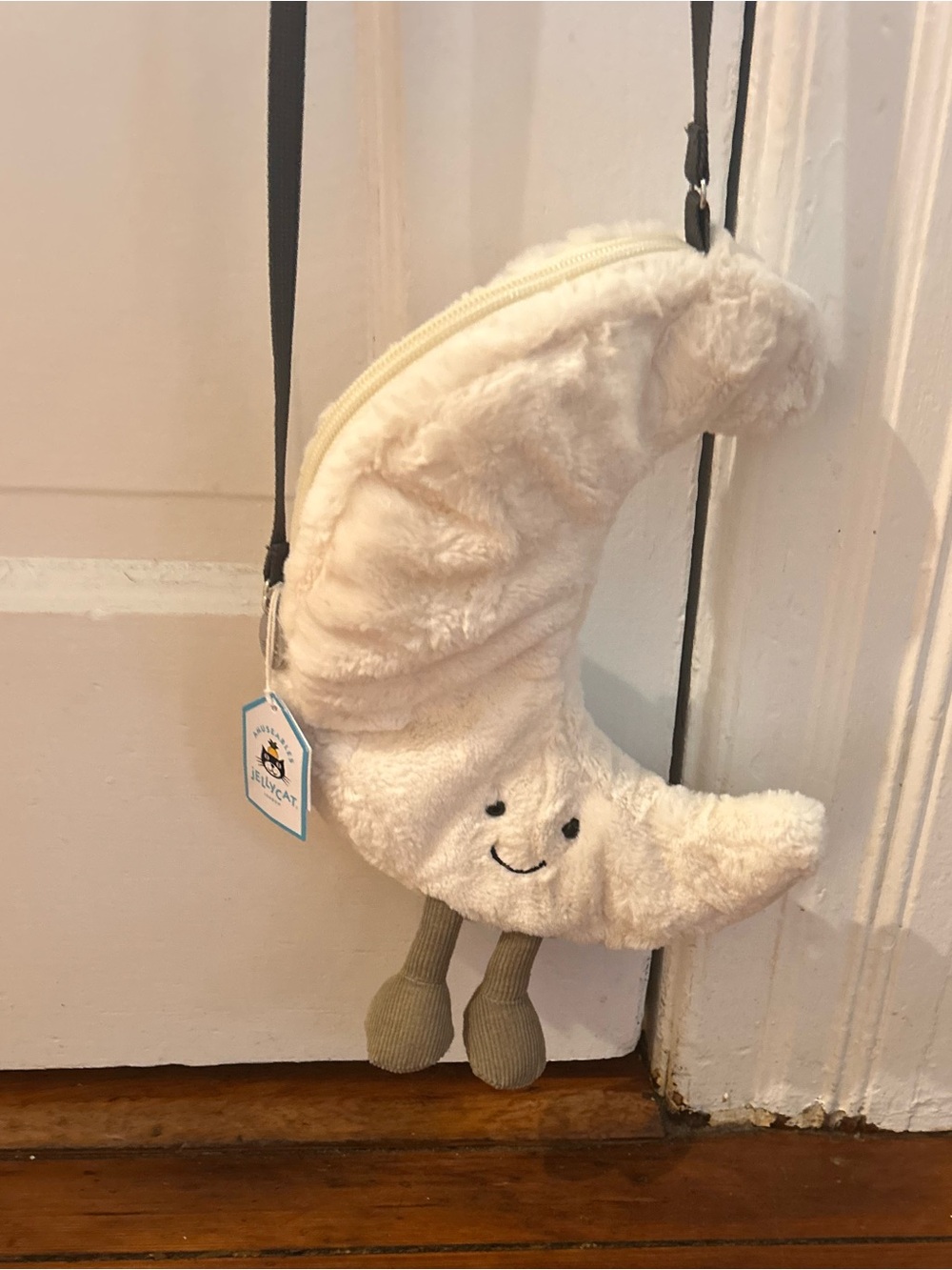JellyCat Plush Moon Crossbody Bag for Kids - Cream
